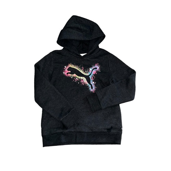 COPY - Puma Youth Girls Fleece Hoodie in Grey - Picture 4 of 8